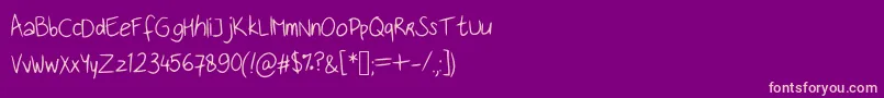 Handwritingfont Font – Pink Fonts on Purple Background