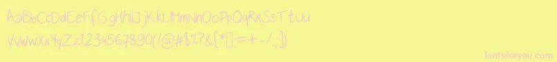 Шрифт Handwritingfont – розовые шрифты на жёлтом фоне