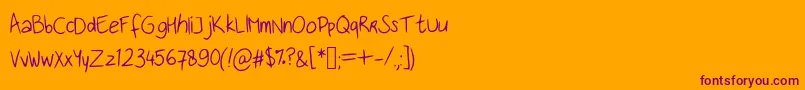 fuente Handwritingfont – Fuentes Moradas Sobre Fondo Naranja