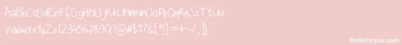 Fonte Handwritingfont – fontes brancas em um fundo rosa