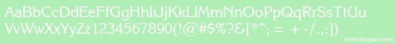 Coriolan Font – White Fonts on Green Background