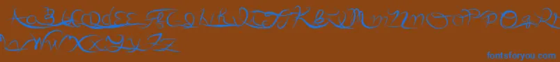 Anotherparty Font – Blue Fonts on Brown Background
