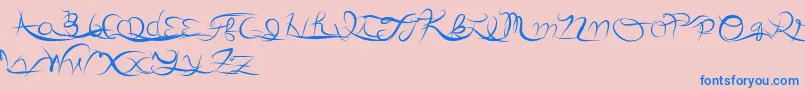 Anotherparty Font – Blue Fonts on Pink Background