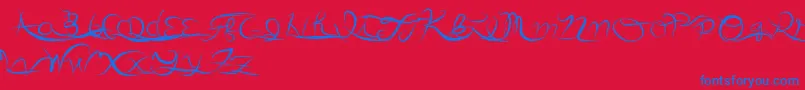Anotherparty Font – Blue Fonts on Red Background