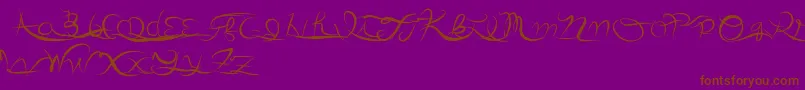 Anotherparty-Schriftart – Braune Schriften auf violettem Hintergrund