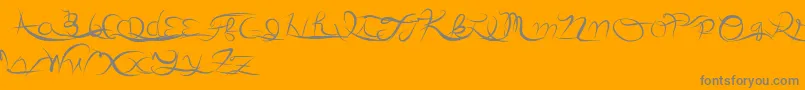 Anotherparty-Schriftart – Graue Schriften auf orangefarbenem Hintergrund