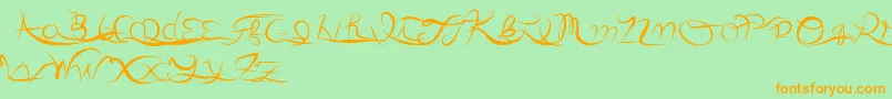 Anotherparty Font – Orange Fonts on Green Background