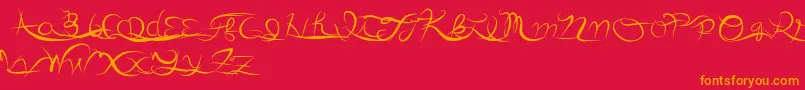 Anotherparty Font – Orange Fonts on Red Background