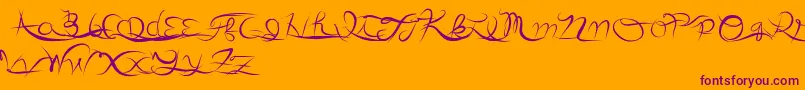 Anotherparty Font – Purple Fonts on Orange Background