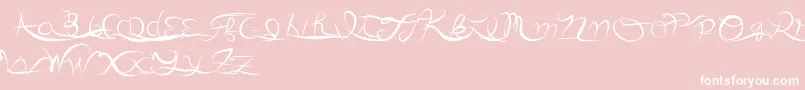 Fonte Anotherparty – fontes brancas em um fundo rosa