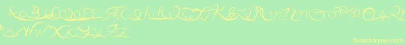 Anotherparty Font – Yellow Fonts on Green Background