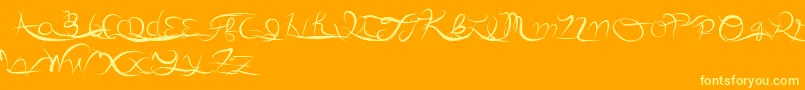 Anotherparty Font – Yellow Fonts on Orange Background