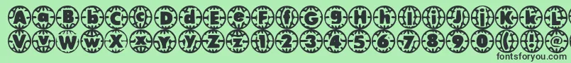 VintageVacation-fontti – mustat fontit vihreällä taustalla