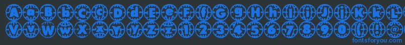 フォントVintageVacation – 黒い背景に青い文字