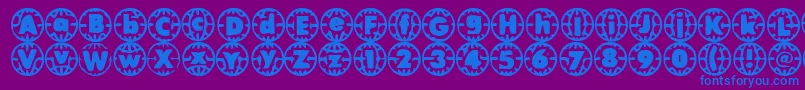 VintageVacation-fontti – siniset fontit violetilla taustalla