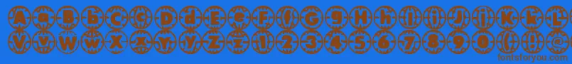 VintageVacation Font – Brown Fonts on Blue Background
