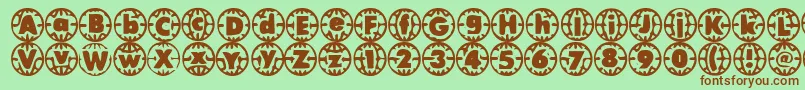 VintageVacation Font – Brown Fonts on Green Background