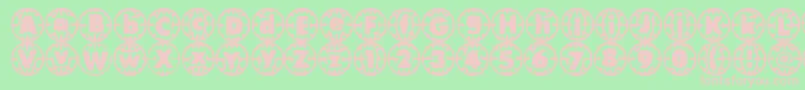 VintageVacation Font – Pink Fonts on Green Background