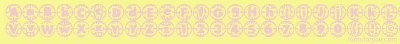 VintageVacation Font – Pink Fonts on Yellow Background