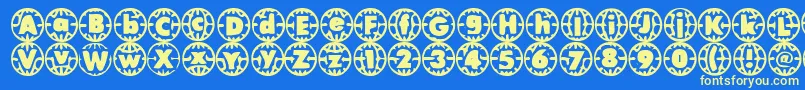 VintageVacation Font – Yellow Fonts on Blue Background