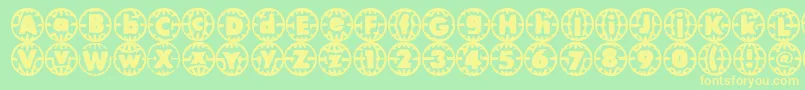 VintageVacation Font – Yellow Fonts on Green Background