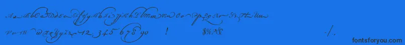 Champignonaltswash Font – Black Fonts on Blue Background