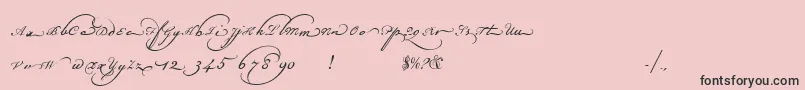 Champignonaltswash-Schriftart – Schwarze Schriften auf rosa Hintergrund