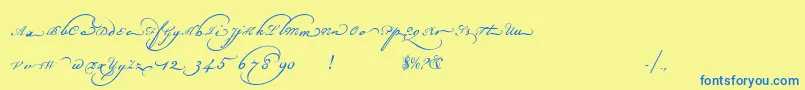 Champignonaltswash Font – Blue Fonts on Yellow Background