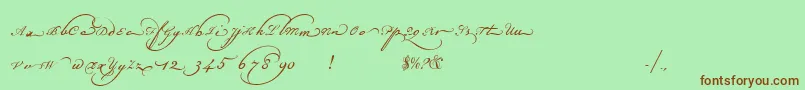 Champignonaltswash Font – Brown Fonts on Green Background