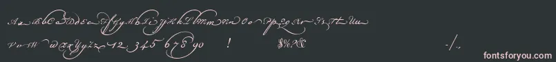 Champignonaltswash-Schriftart – Rosa Schriften auf schwarzem Hintergrund
