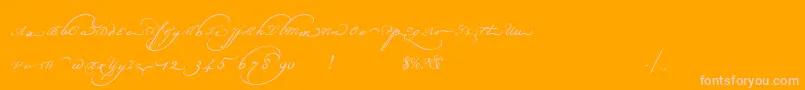 Champignonaltswash-Schriftart – Rosa Schriften auf orangefarbenem Hintergrund