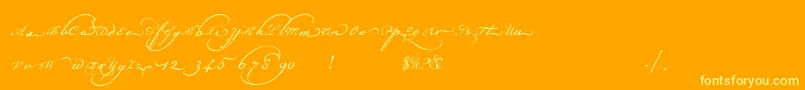 フォントChampignonaltswash – オレンジの背景に黄色の文字