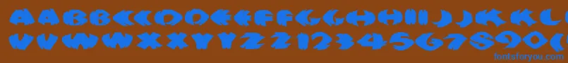 Klitschkotiquaround Font – Blue Fonts on Brown Background