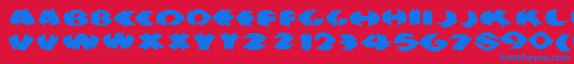 Klitschkotiquaround Font – Blue Fonts on Red Background