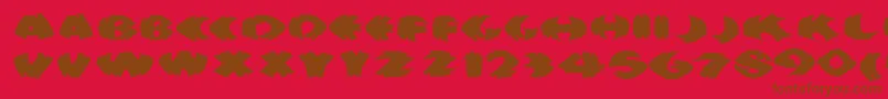 Klitschkotiquaround Font – Brown Fonts on Red Background