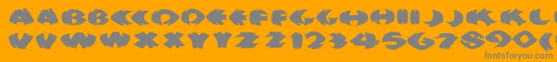 フォントKlitschkotiquaround – オレンジの背景に灰色の文字