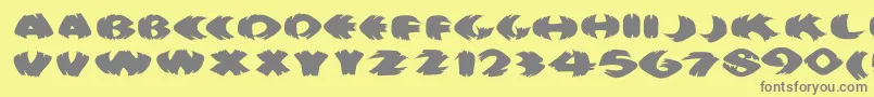 Klitschkotiquaround Font – Gray Fonts on Yellow Background