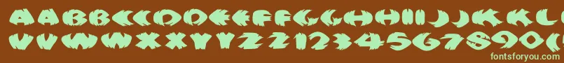 Klitschkotiquaround Font – Green Fonts on Brown Background