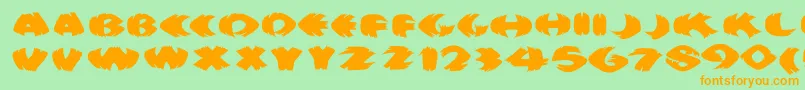 Klitschkotiquaround Font – Orange Fonts on Green Background