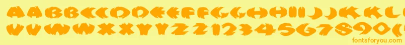 Klitschkotiquaround Font – Orange Fonts on Yellow Background