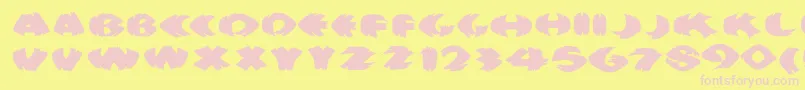 Klitschkotiquaround Font – Pink Fonts on Yellow Background