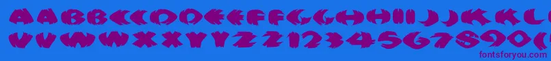 Klitschkotiquaround Font – Purple Fonts on Blue Background