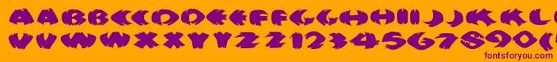 Klitschkotiquaround Font – Purple Fonts on Orange Background