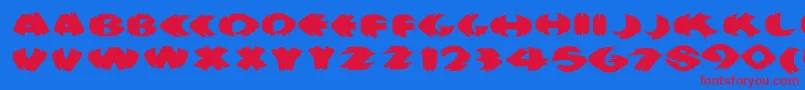 Klitschkotiquaround Font – Red Fonts on Blue Background