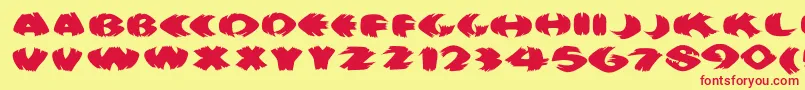 Klitschkotiquaround Font – Red Fonts on Yellow Background