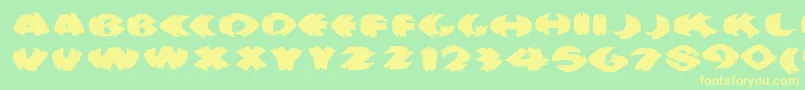 Klitschkotiquaround Font – Yellow Fonts on Green Background