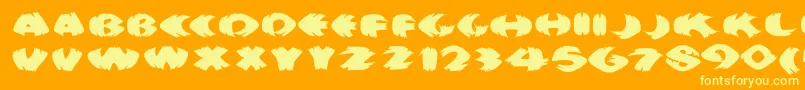 Klitschkotiquaround Font – Yellow Fonts on Orange Background