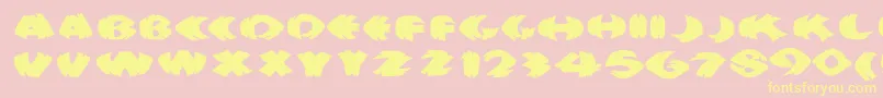Klitschkotiquaround Font – Yellow Fonts on Pink Background