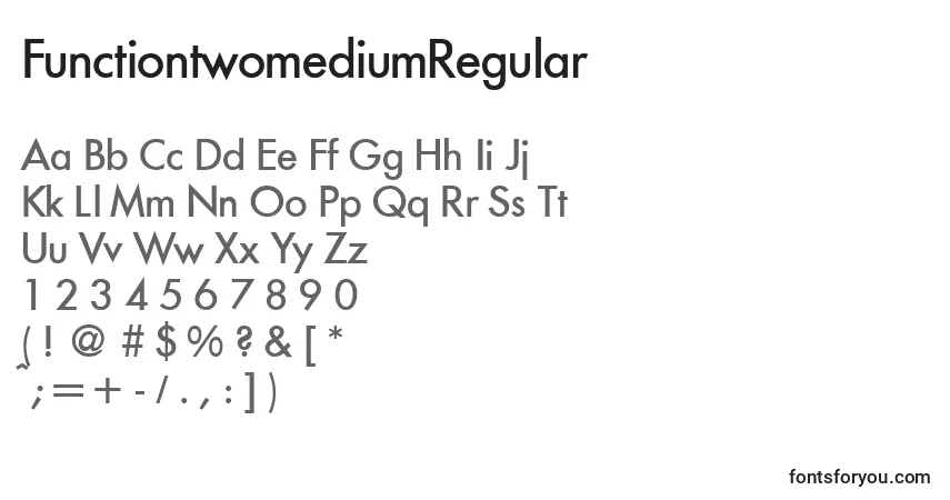 Schriftart FunctiontwomediumRegular – Alphabet, Zahlen, spezielle Symbole