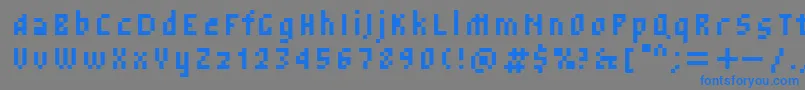 Tkachevica4px Font – Blue Fonts on Gray Background